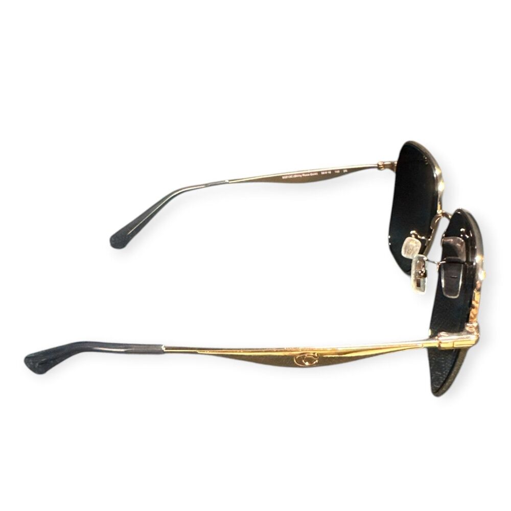 Coach Gold Sunglasses HC 7168‎ Shiny Rose Gold Metal Gray with Case Glam 145mm - Picture 7 of 11